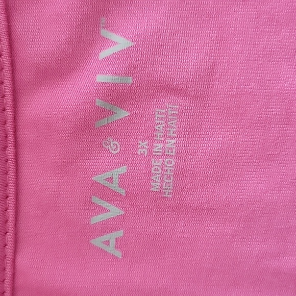 Ava & Viv Green & Pink T-Shirts with Round Neck & Loose Fit, Size: 3X - Picture 12 of 12